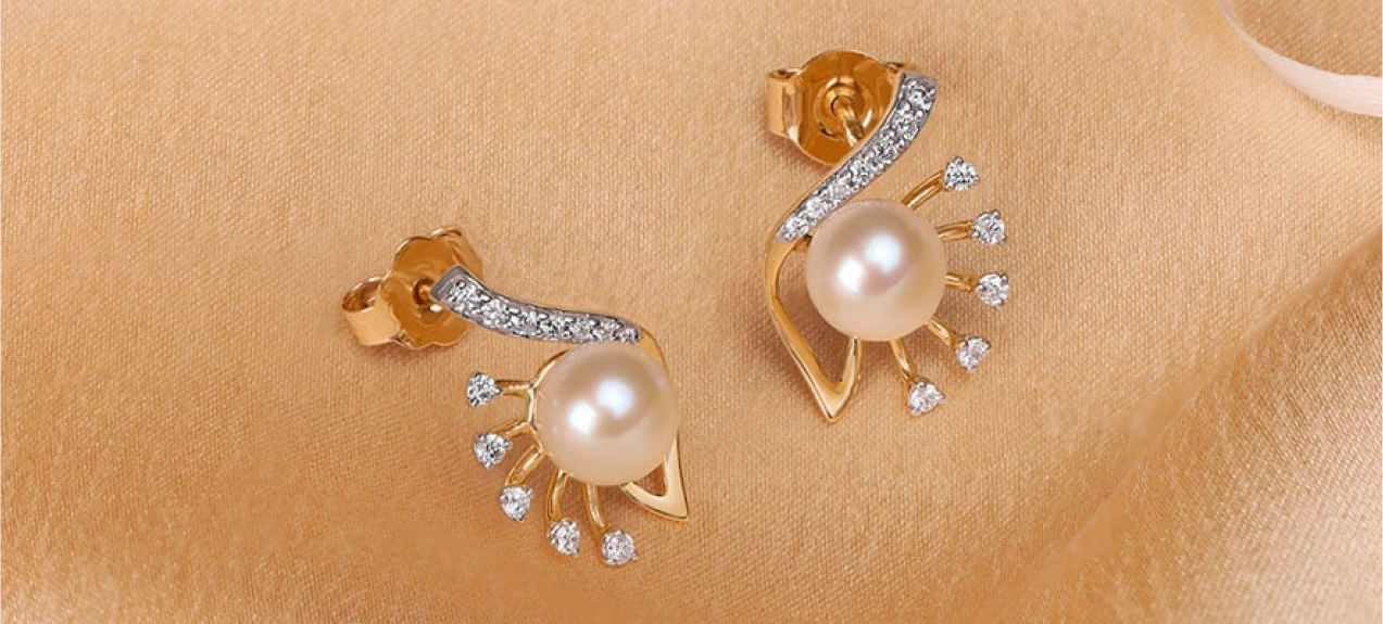 22k Gold Ring For Women | Studded with Pearls | Rudradhan