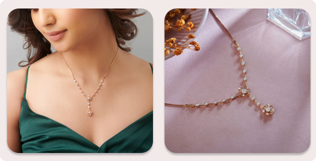 Pink Diamanté Teardrop Layered Necklace | New Look