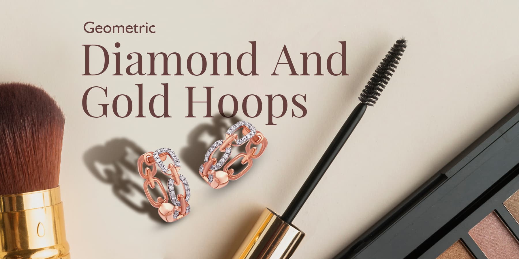 Geometric Diamond And Gold Hoops