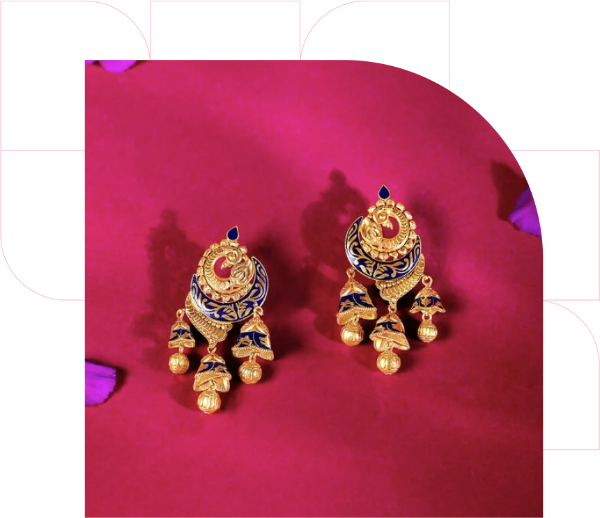 Temple Bells Gold Drop Earrings