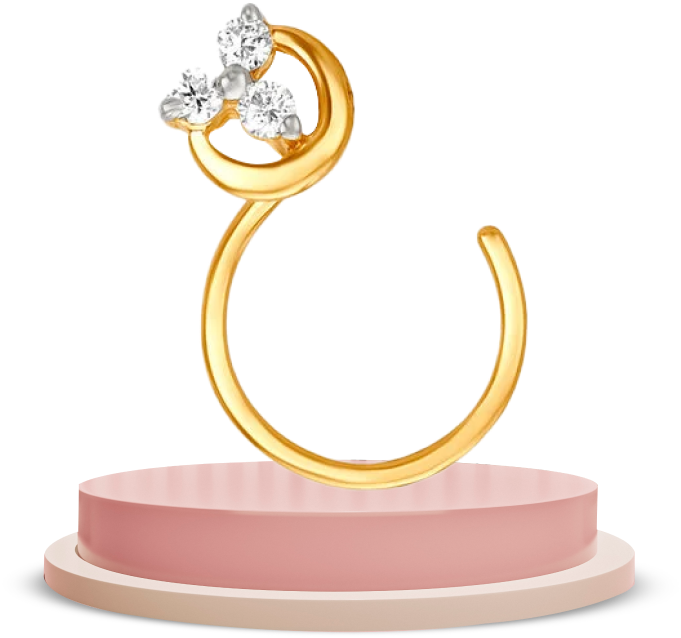 elegant diamond nose pin