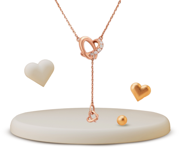 hearts diamond pendant with chain