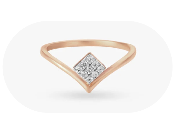 modernist square diamond finger ring