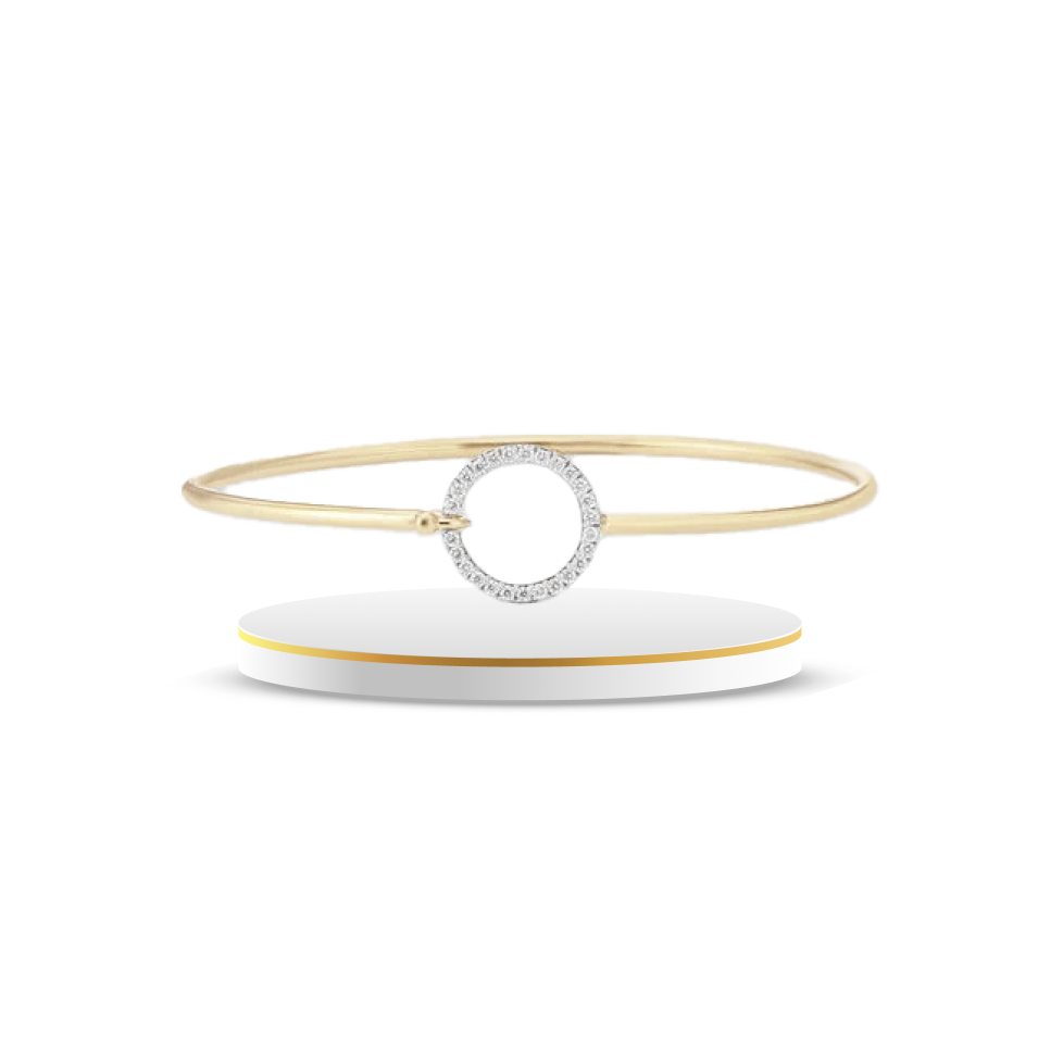 shimmering circle diamond bangle