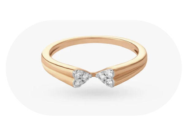 shimmering two-head diamond ring