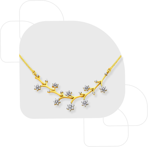 Floral Branch Pattern Diamond Necklace