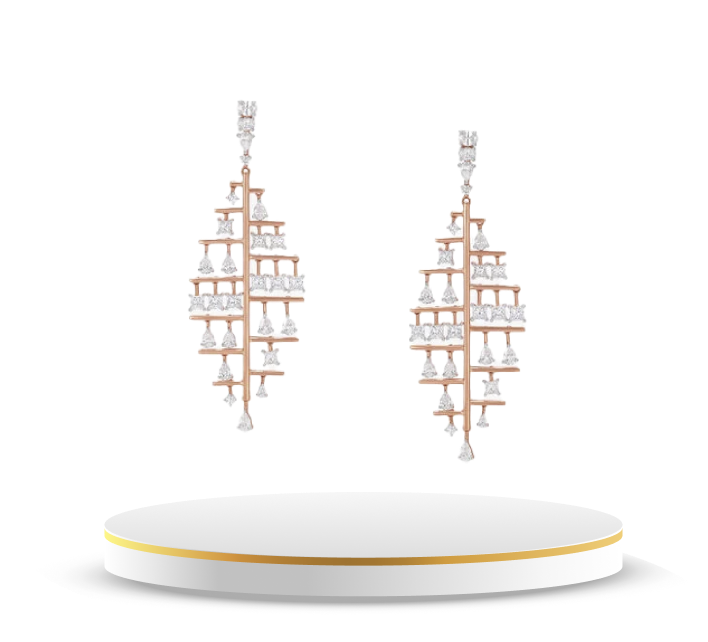 Multi-layer Diamond Chandelier Earrings