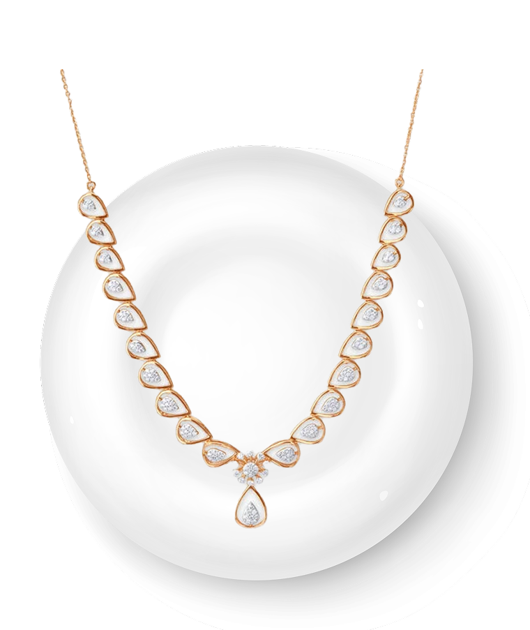 rose gold diamond necklace set