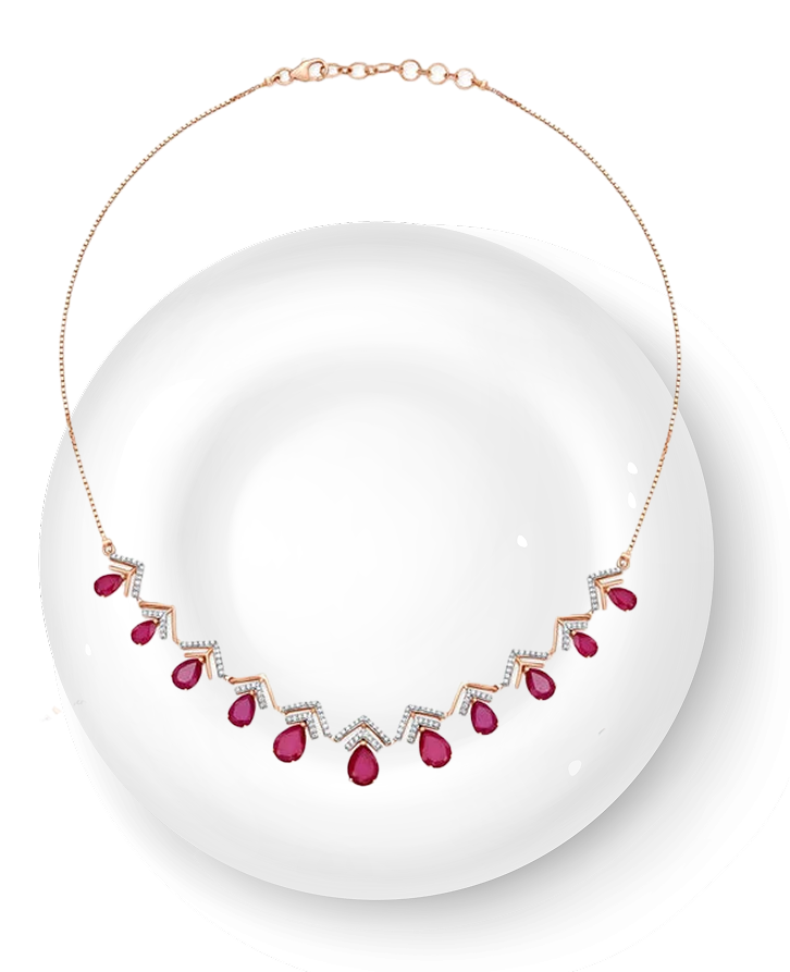 traditional rose gold diamond necklace set