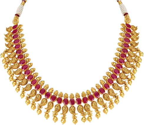 opulent gold and ruby necklace